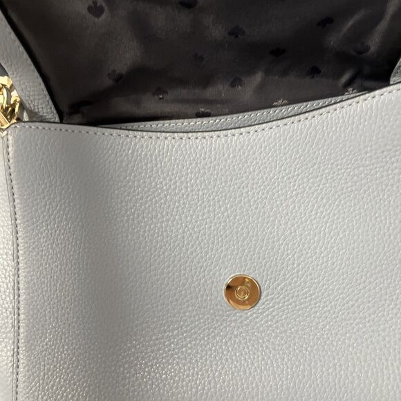 Kate Spade Leila Medium Zip Crossbody Pebble Leather Muted Blue - Picture 11 of 14